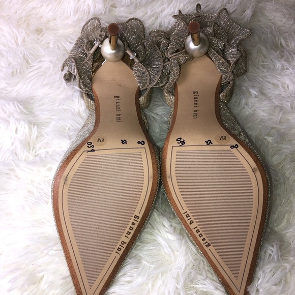 Gianni Bini Elegant Glittery Pearl Heels with Ankle Strap size 8 NWOT - Picture 15 of 16